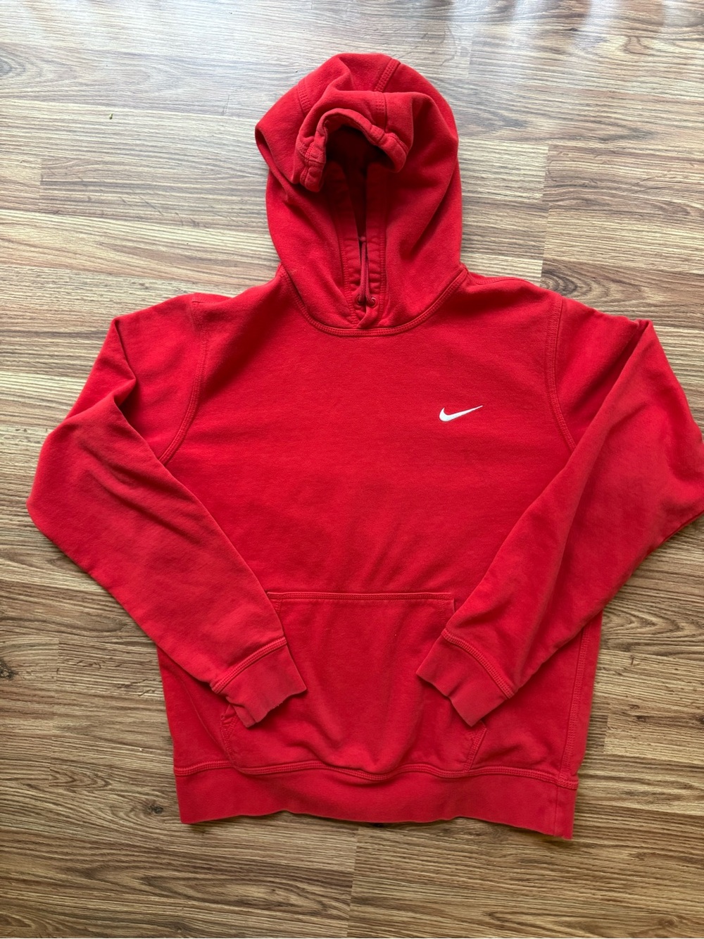 Nike Red Crewneck Hoodie with White Swoosh